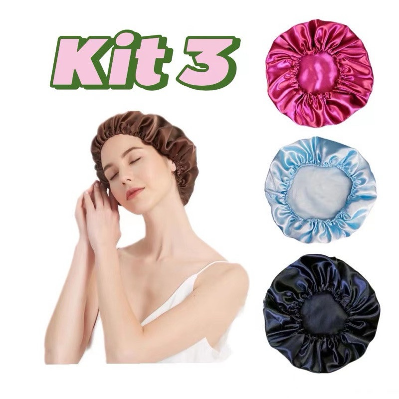 Touca de Cetim Antifrizz: 3 Unidades!