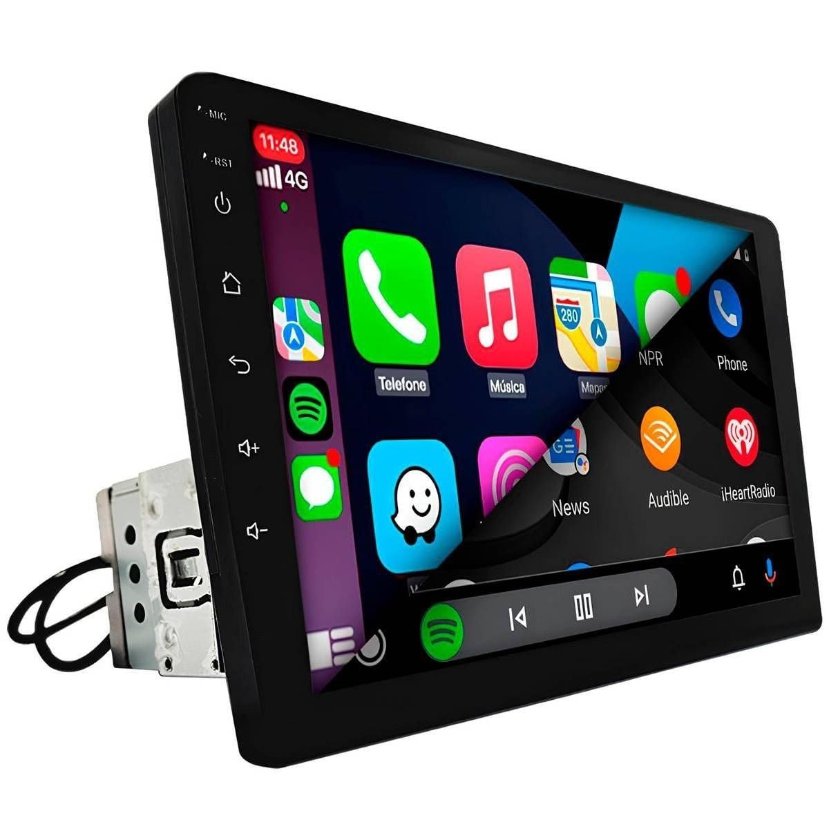Central Multimídia 9" IPS Touch Screen: CarPlay, Android Auto e Espelhamento Sem Fio