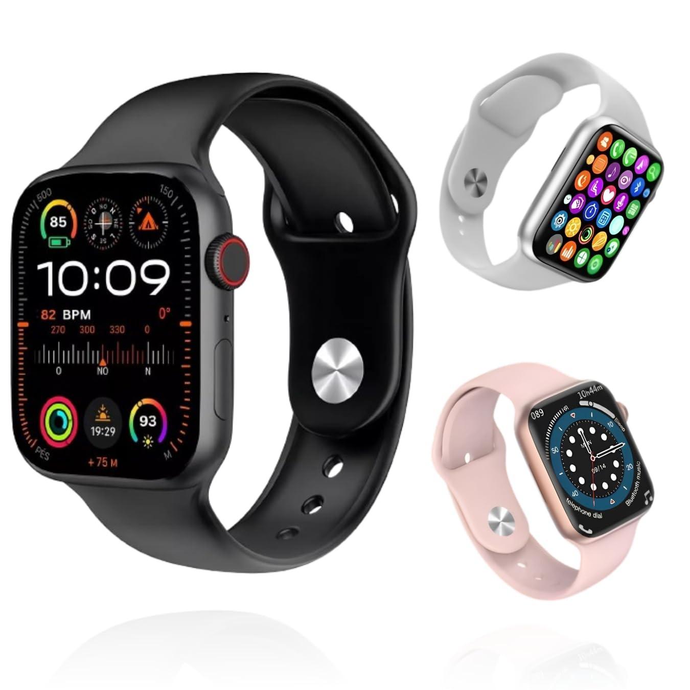 Smartwatch Premium: Tela Full Touch, 2 Pulseiras, Notificações, 100+ Esportes e Bateria Duradoura (Android/iOS)