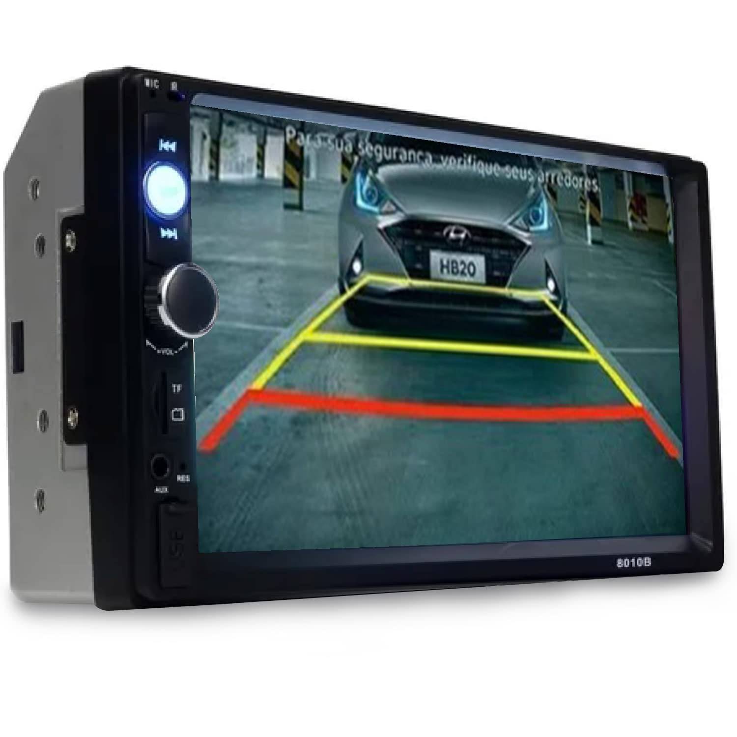 Central Multimídia 2 Din Universal MP5 Automotivo Touch Screen com Bluetooth e Câmera de Ré Grátis