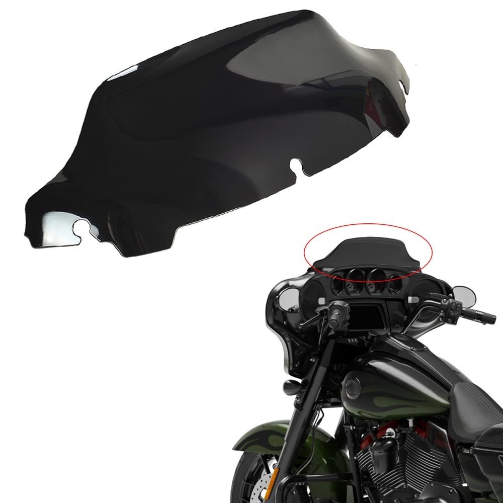Para-brisa WYNMOTO 17,8cm Ondulado Preto para Harley Davidson Touring - Estilo e Proteção