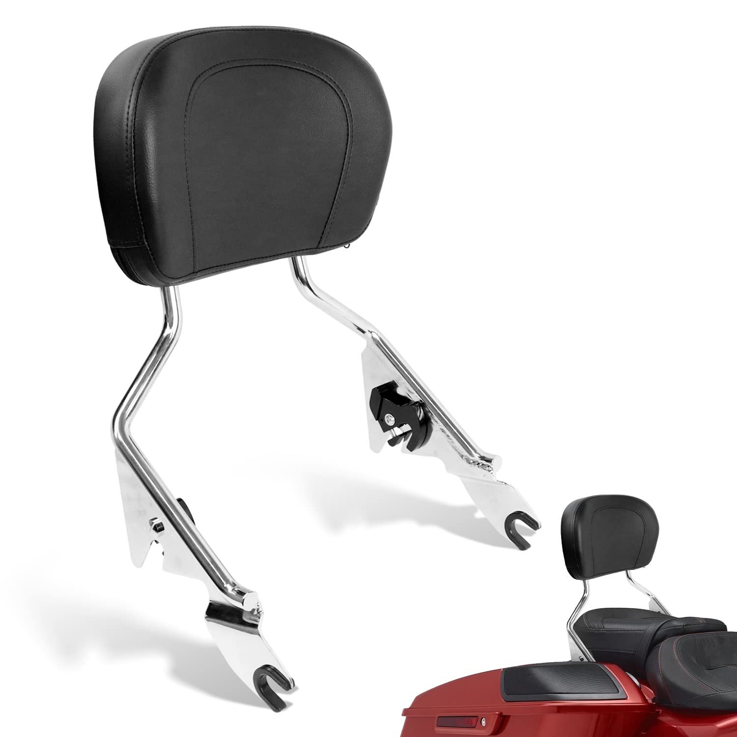 Encosto Sissy Bar AUFER Destacável para Harley Davidson Touring 2009-2024: Conforto e Estilo Premium