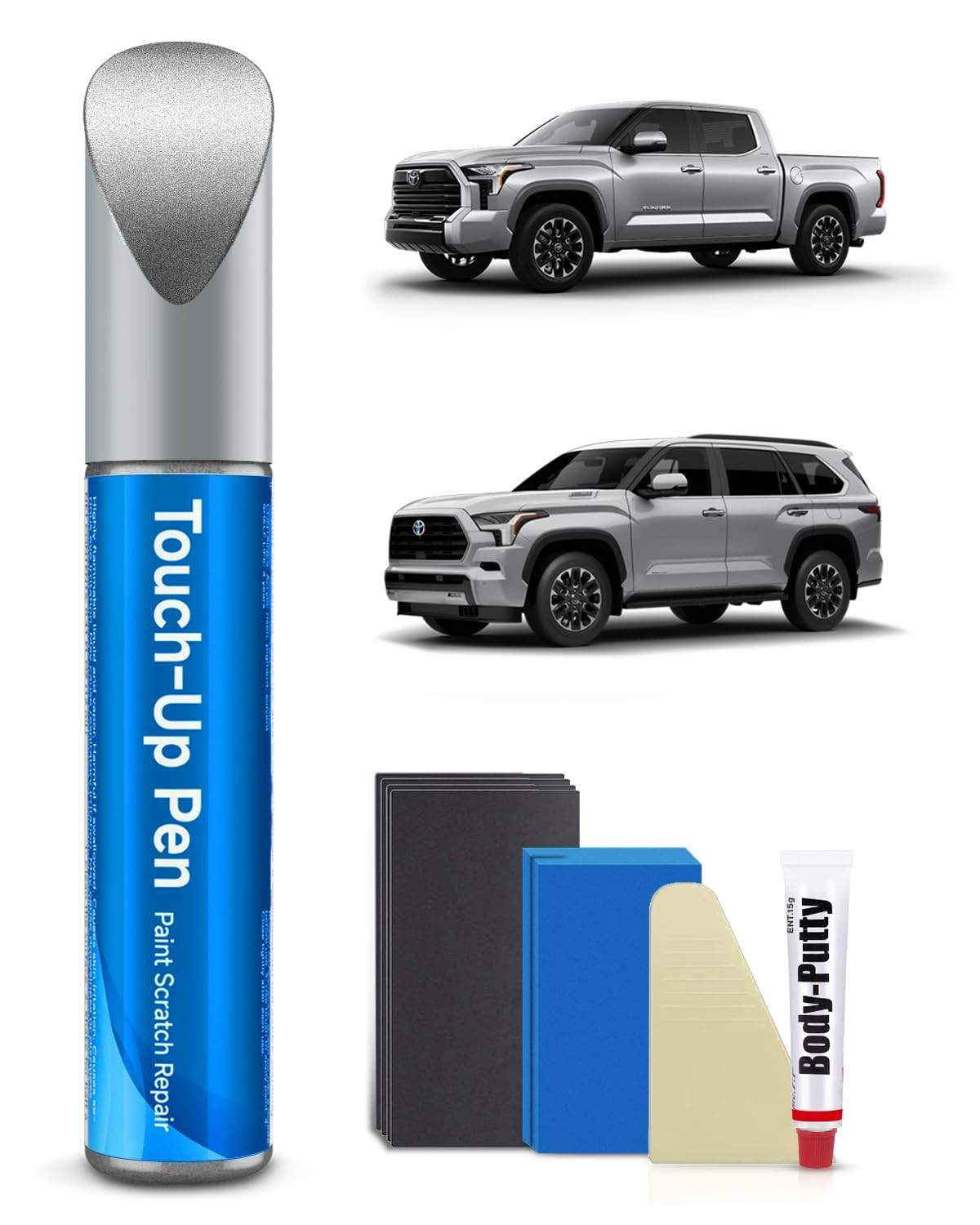 Kit de Tinta de Retoque Metálico 1D6 Silver Sky para Toyota - Reparo Profissional de Arranhões