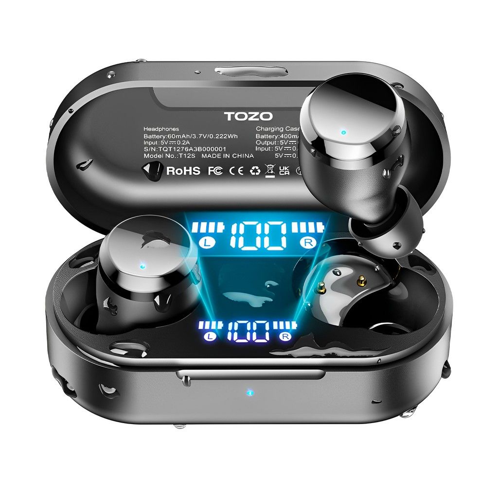 Tozo T12s: Fones Bluetooth 5.3 com Som Imersivo