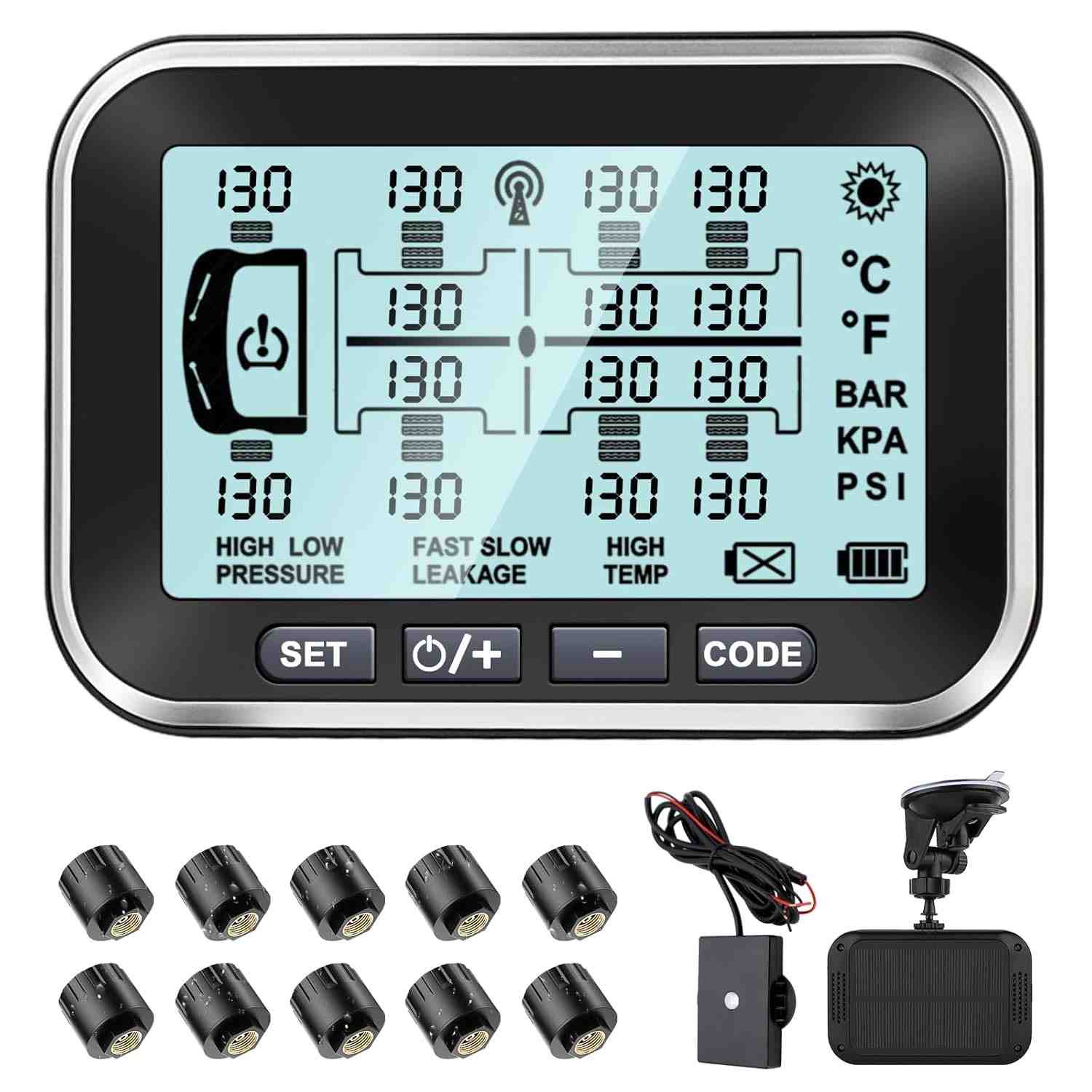 Sistema TPMS Taimster 10 Sensores: Monitoramento Avançado de Pneus para RVs e Trailers