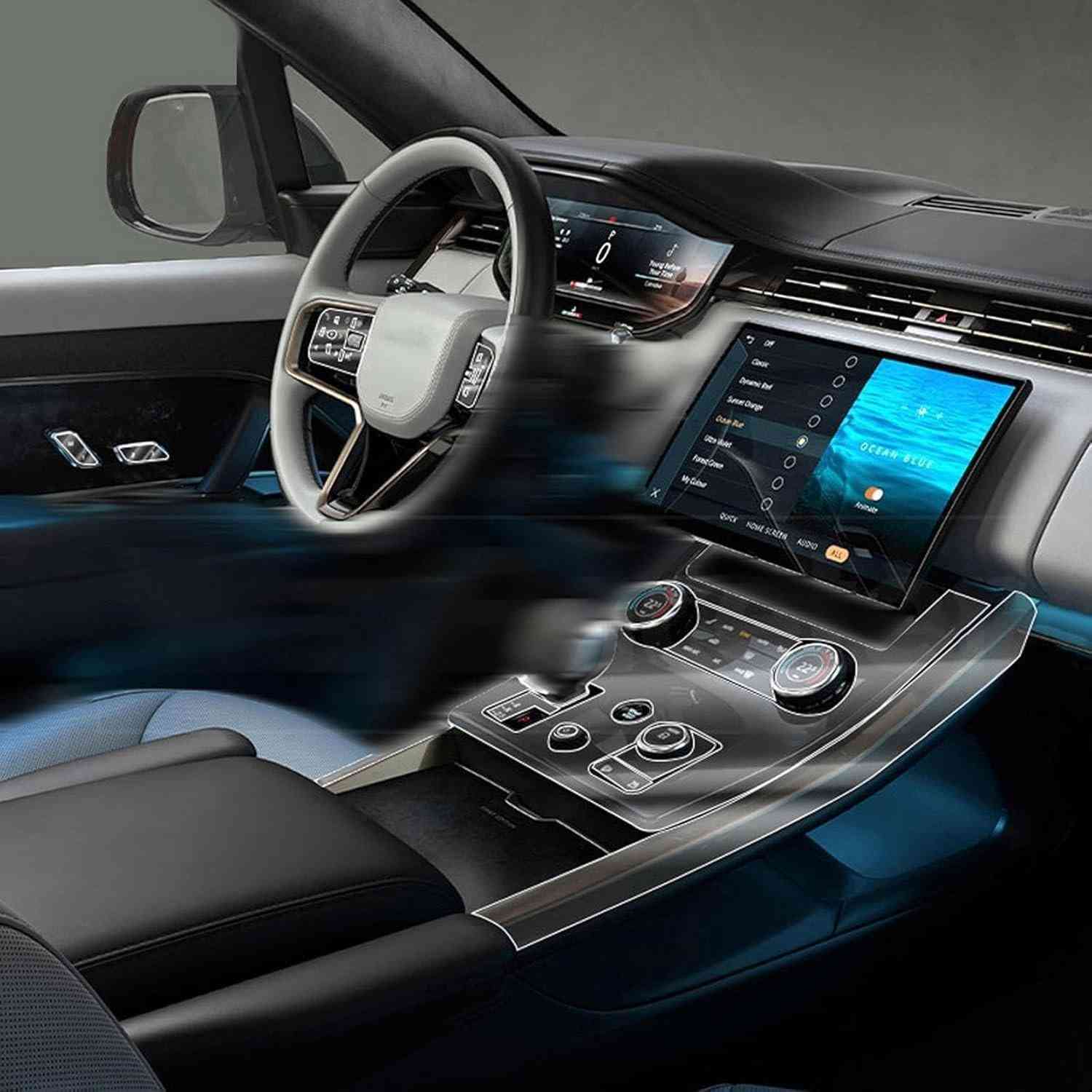 Película Protetora TPU Transparente para Painel de Navegação Range Rover Sport L461 2023-2025