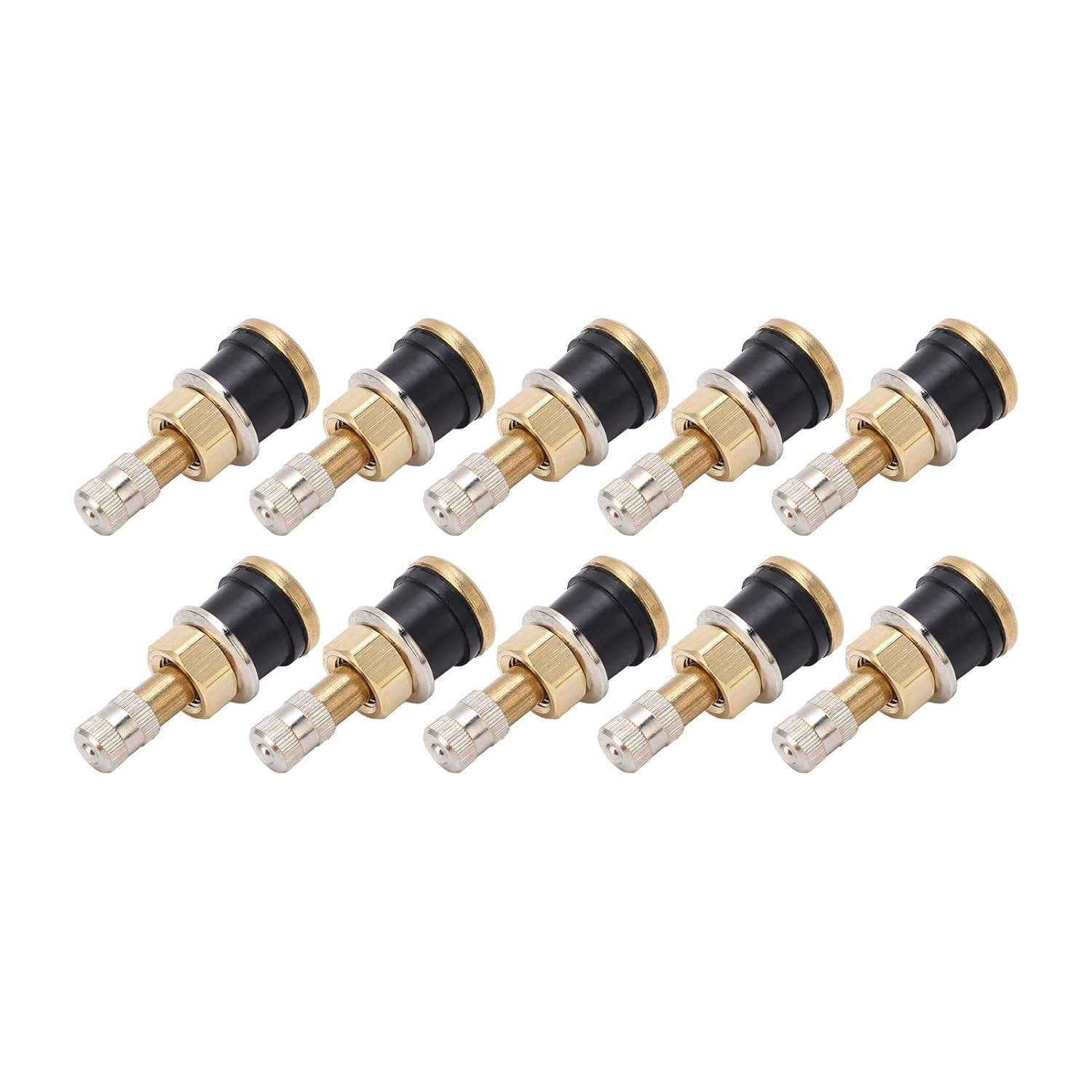 Kit 10 Válvulas de Pneu TR501 para Caminhão - Latão de Alta Resistência e Borracha Durável