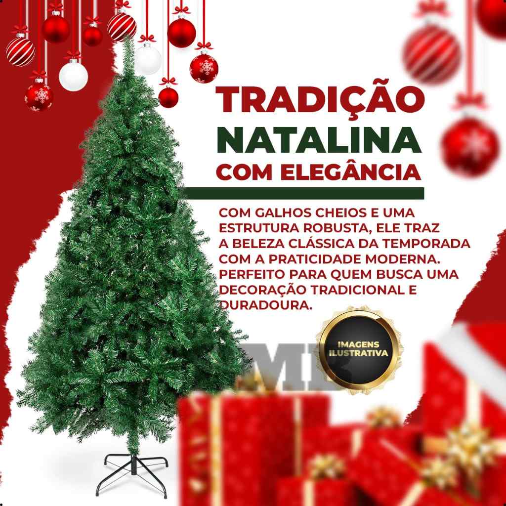 Árvore de Natal 2,10m: Luxo e Tradição!