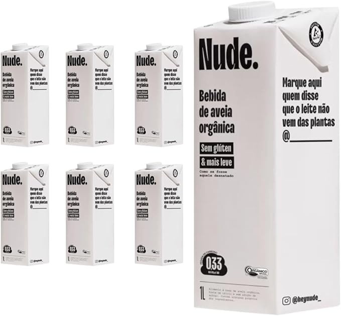 Kit 6x Nude Mais Leve 1L Bebida de Aveia Tradicional Orgânica
