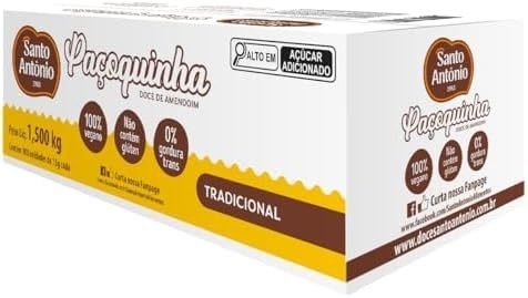 SANTO ANTONIO ALIMENTOS PACOQUINHA ROLHA TRADICIONAL CAIXA 1,5KG 100 UN X 15G