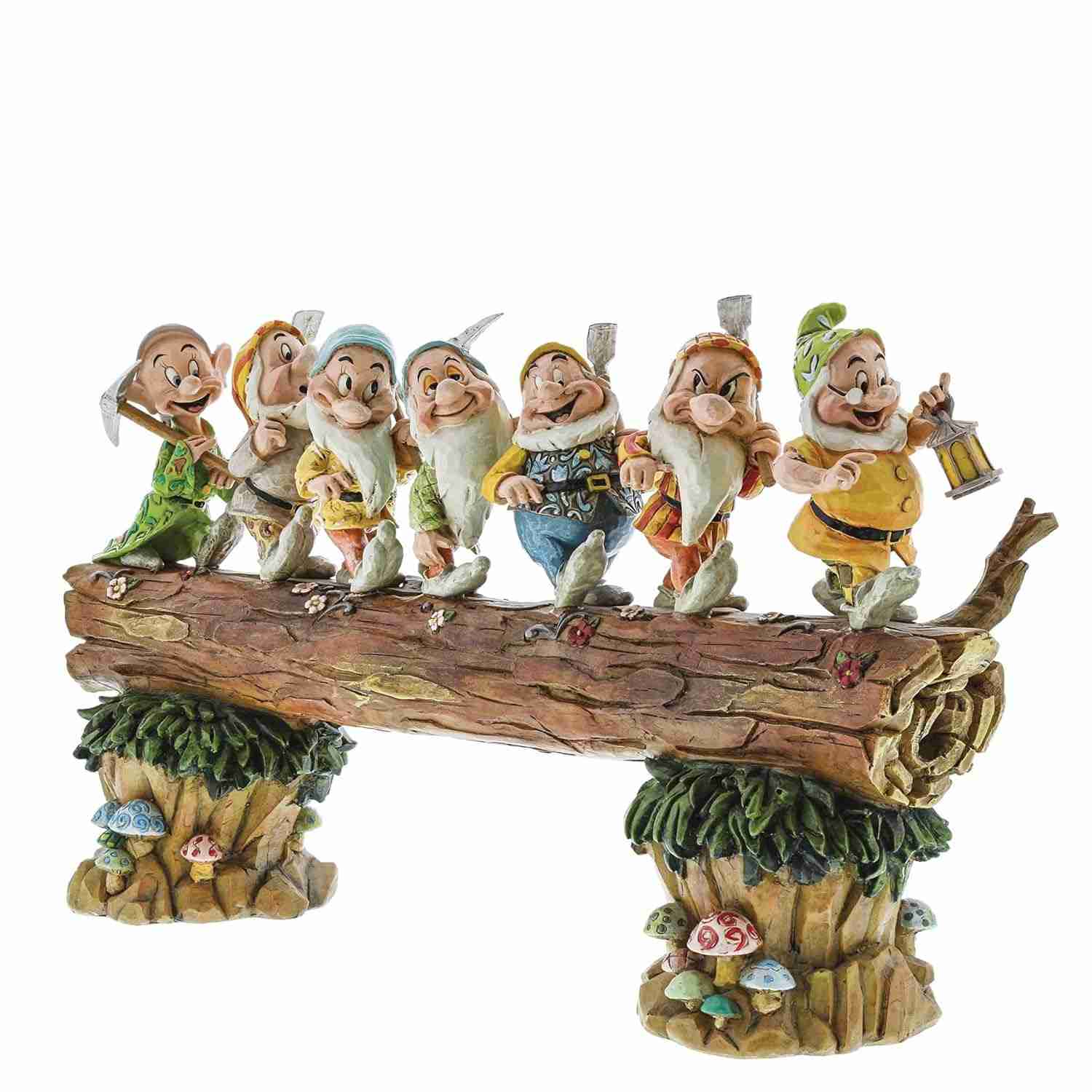 Estatueta Disney Traditions Jim Shore - Branca de Neve e os Sete Anões | Resina 21 cm | Coleção Exclusiva
