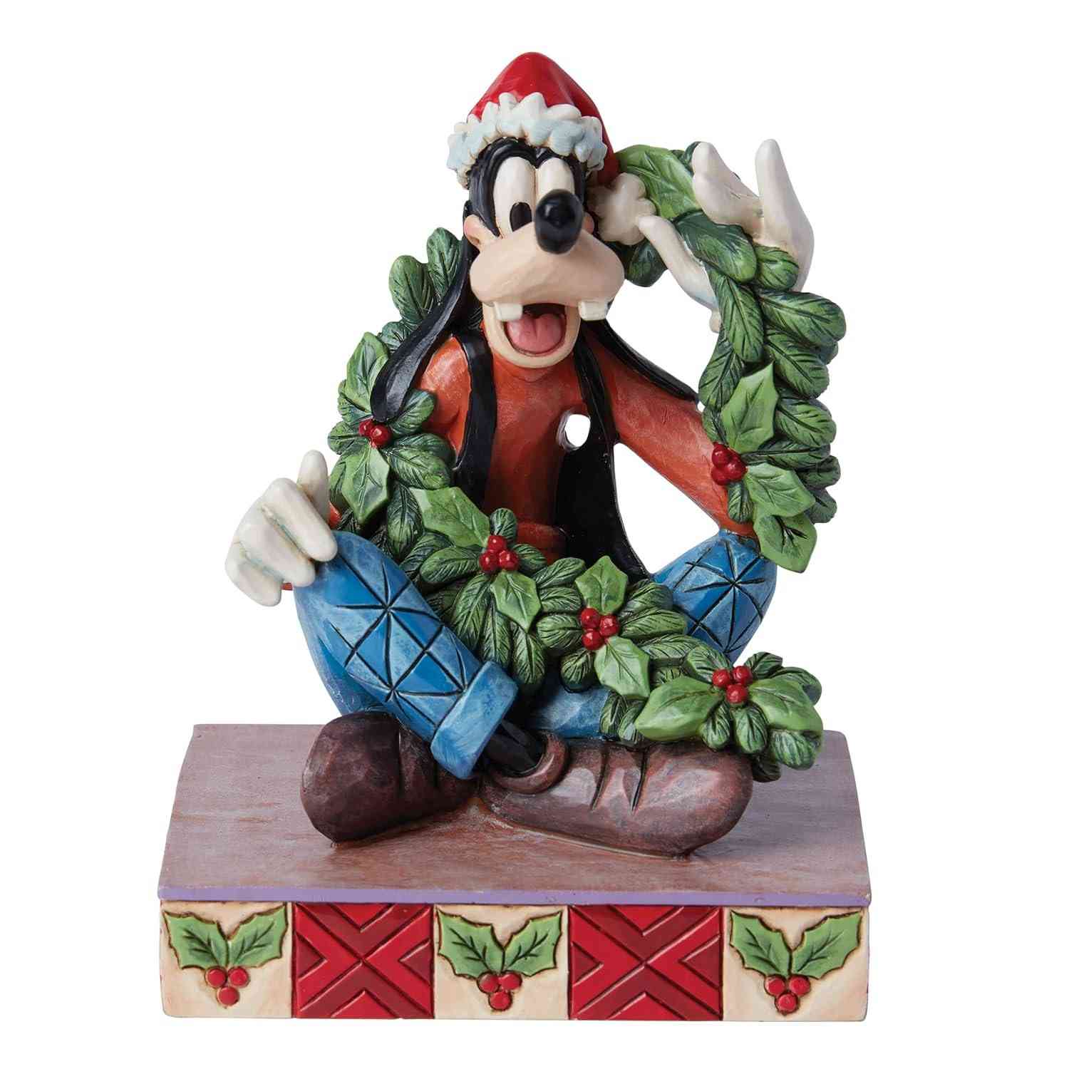 Pateta com Guirlanda de Natal - Estátua Coleção Disney Traditions Jim Shore
