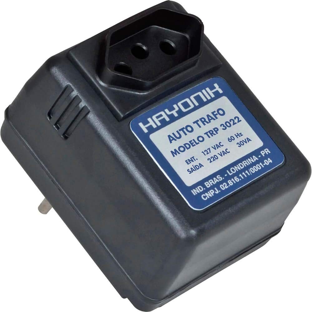 Conversor/Auto Transformador HAYONIK 30VA: 127V para 220V e Vice-Versa - TRP 3022