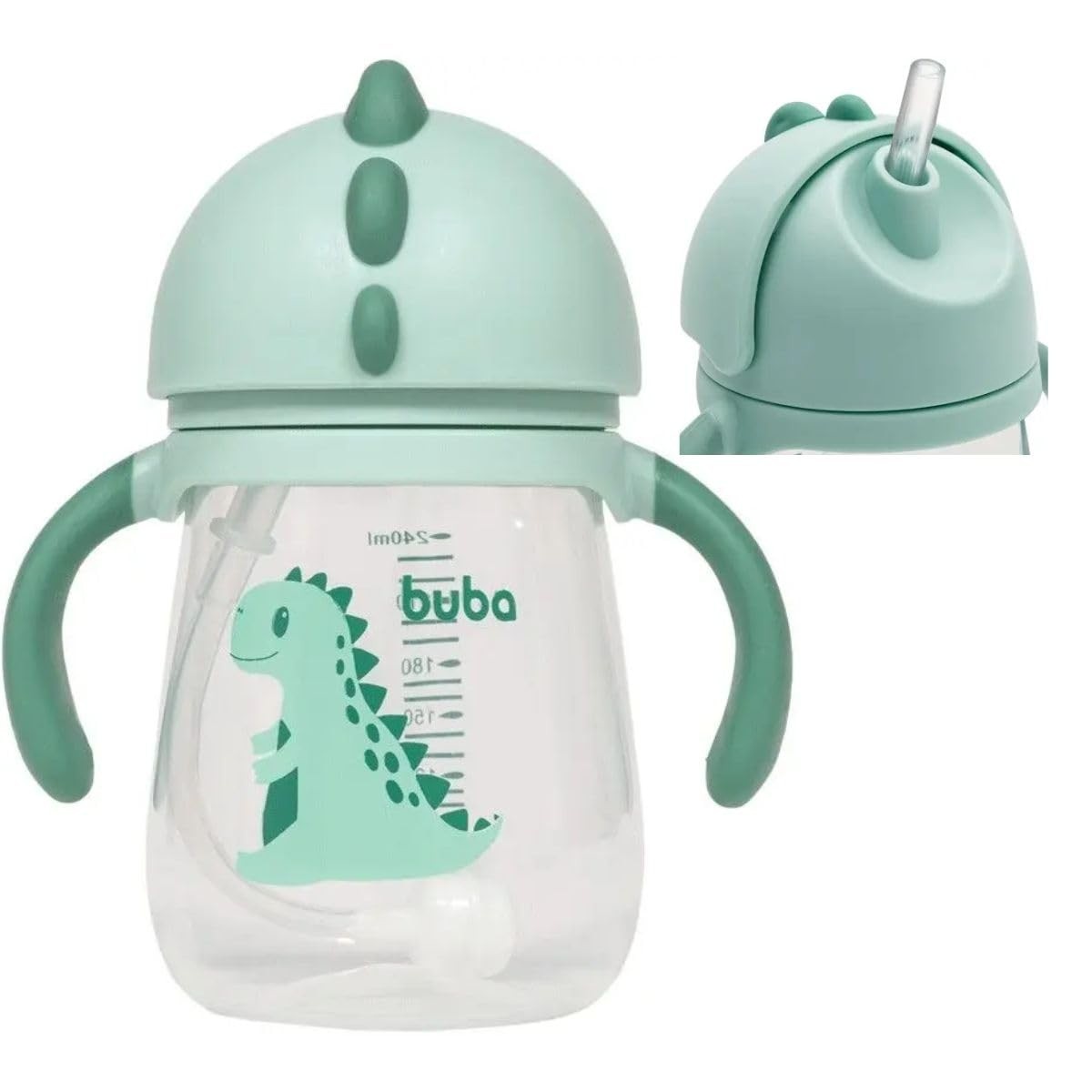 Copo Transição Antivazamento Dino com Válvula e Alça - Seguro, Ergonômico e Livre de BPA