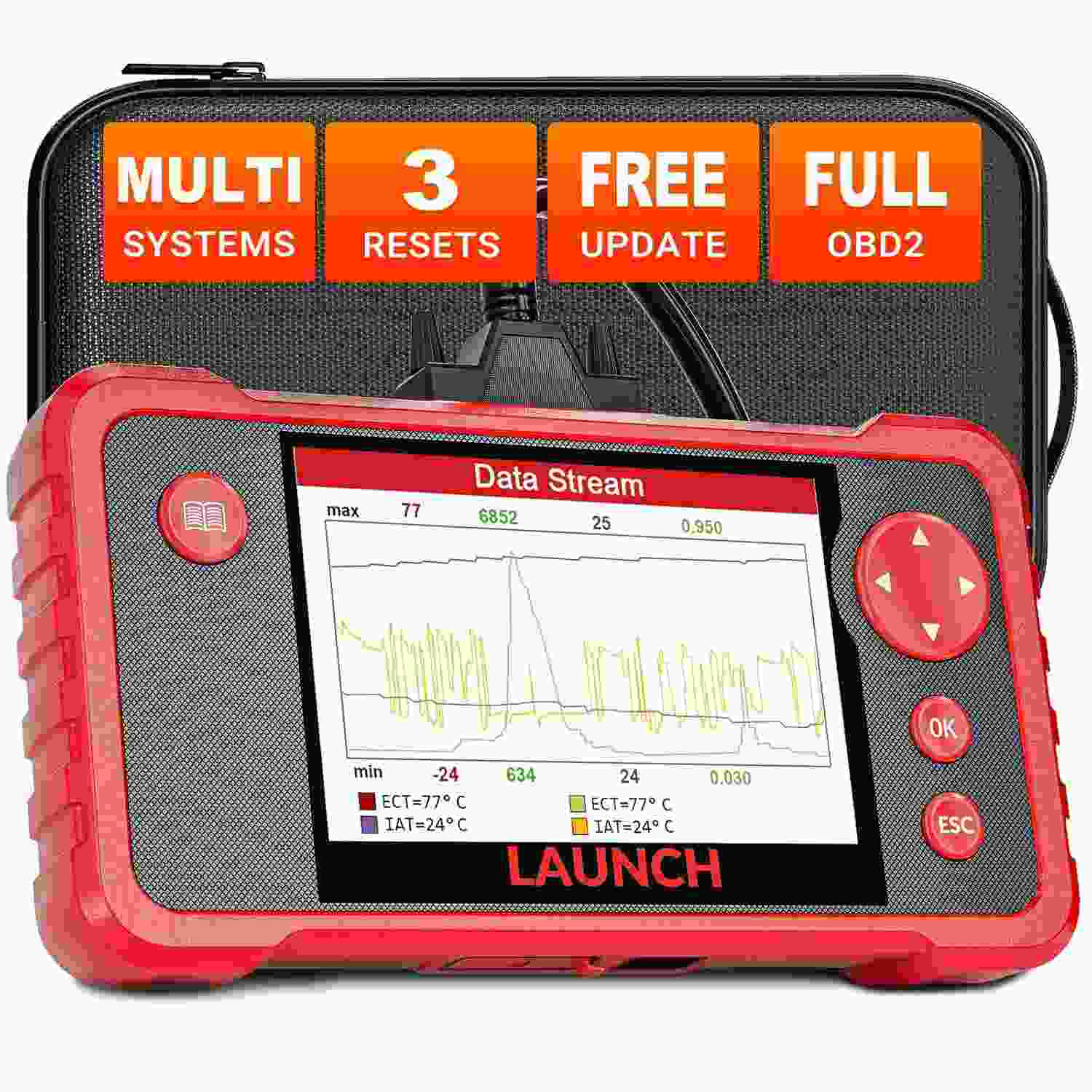Scanner Automotivo LAUNCH CRP123 V2.0 Elite: Diagnóstico Completo Motor, ABS, SRS e Transmissão