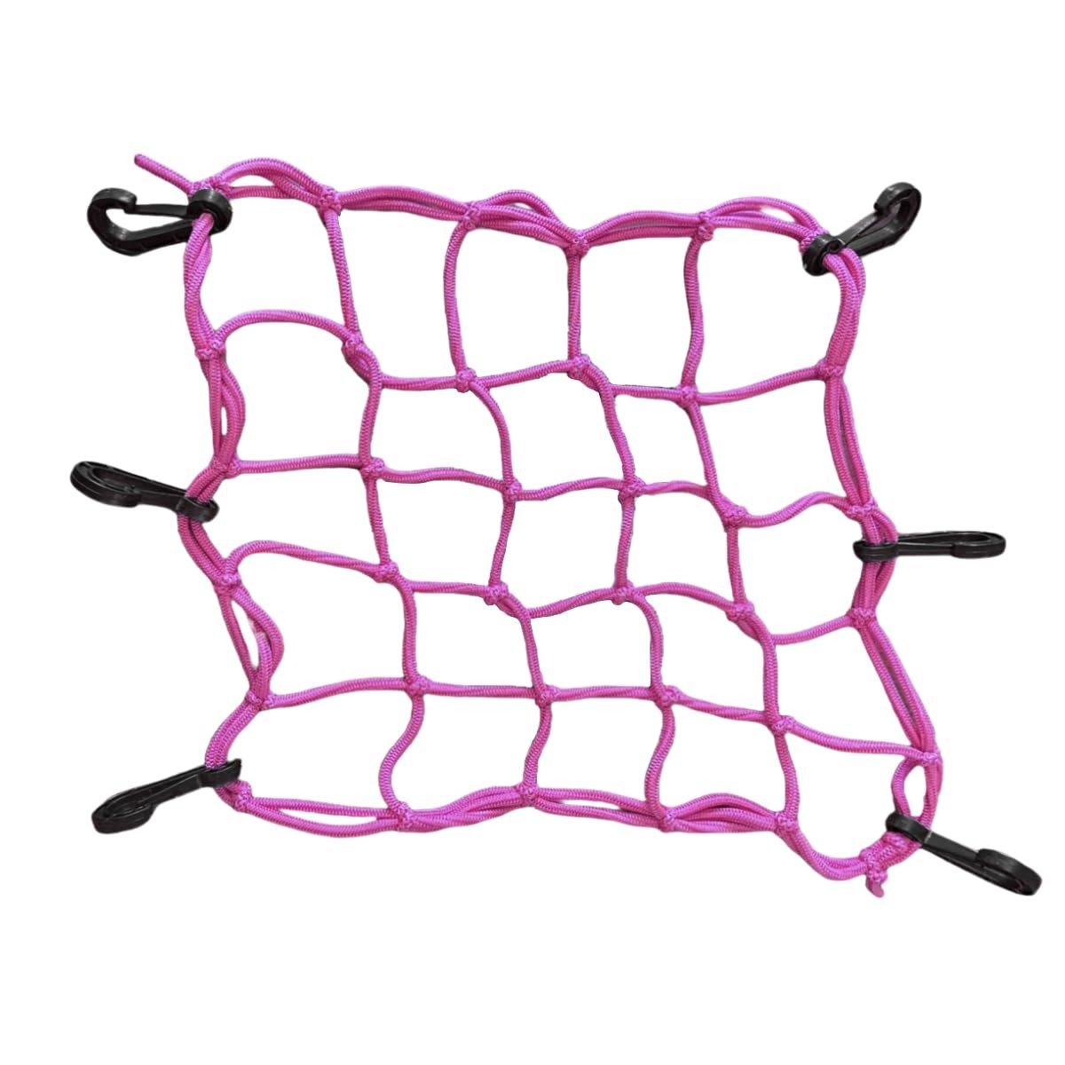 Rede Elástica Aranha Rosa 35x35cm para Moto e Bike: Transporte Capacete e Objetos com Segurança!