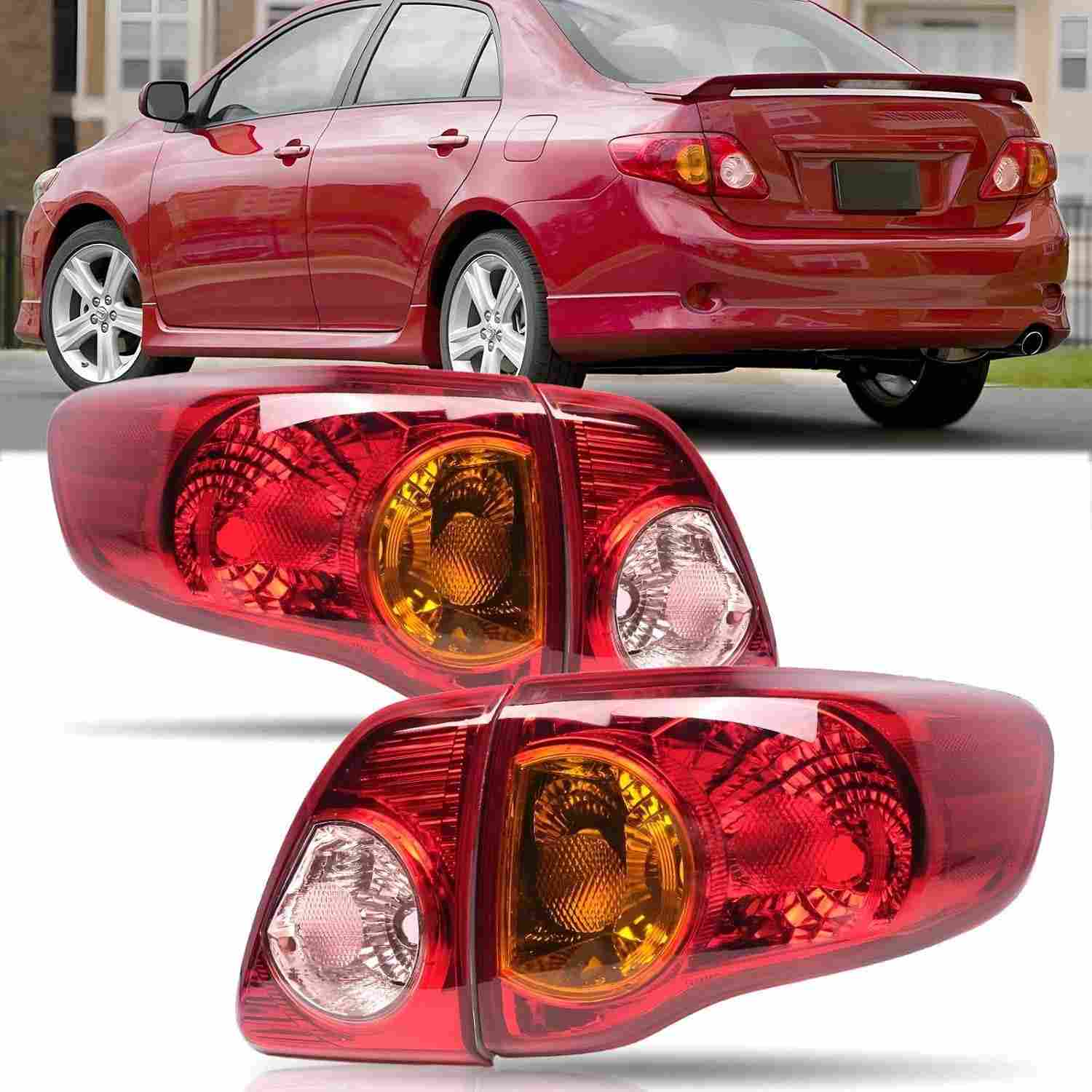 Lanternas Traseiras LED para Toyota Corolla 2009-2010 - Par Completo (Motorista e Passageiro)