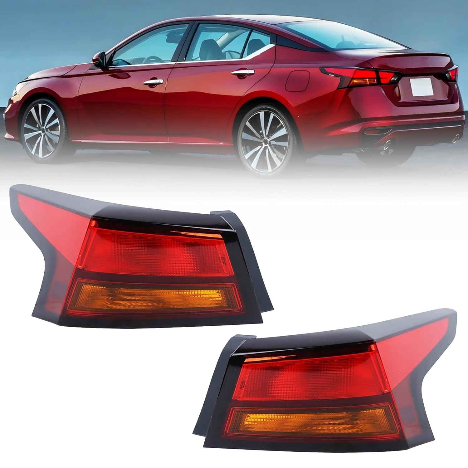 Par de Lanternas Traseiras Externas para Nissan Altima 2019-2022 (Halógeno) - Lado Passageiro e Motorista