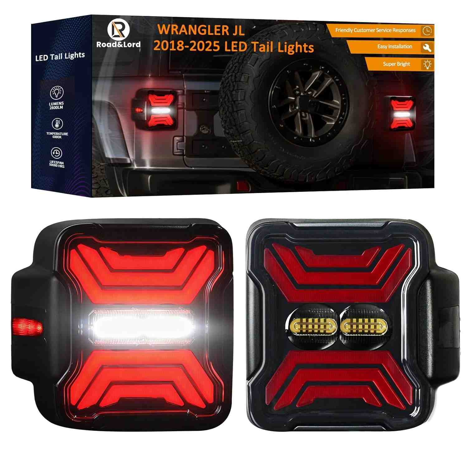 Luzes Traseiras LED para Jeep Wrangler JL/JLU 2018-2025: Segurança e Estilo Aprovados DOT
