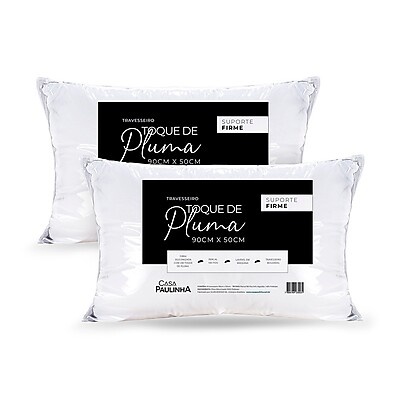 Travesseiro Toque de Pluma 90x50 com Suporte Firme