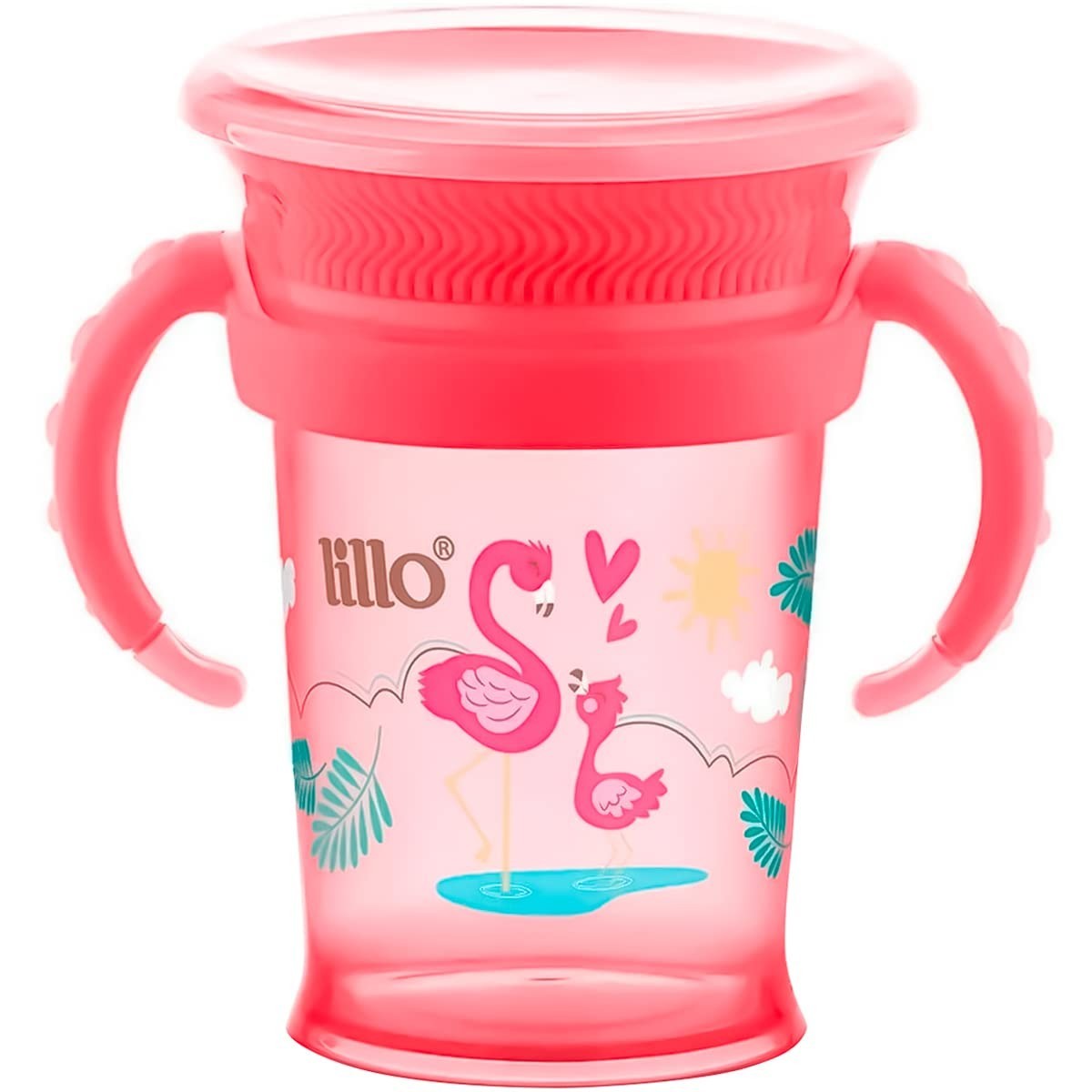 Lillo Copo Treinamento 360º com Alça 207ml - Rosa | Transição Segura e Divertida para Bebês