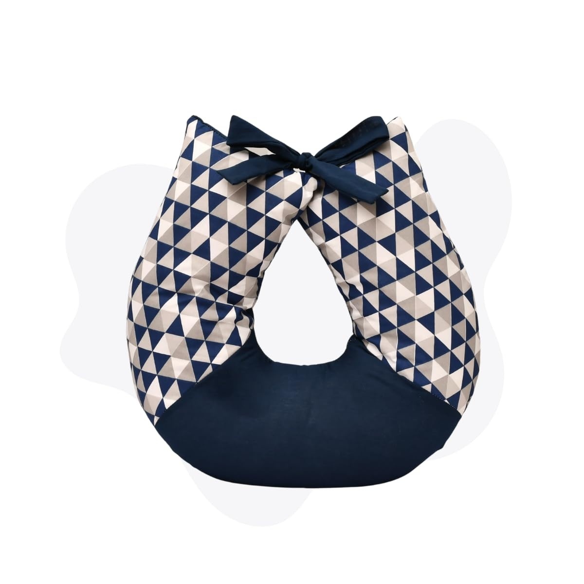 Almofada de Amamentação Triangular Marinho - Conforto Ergonômico para Mãe e Bebê