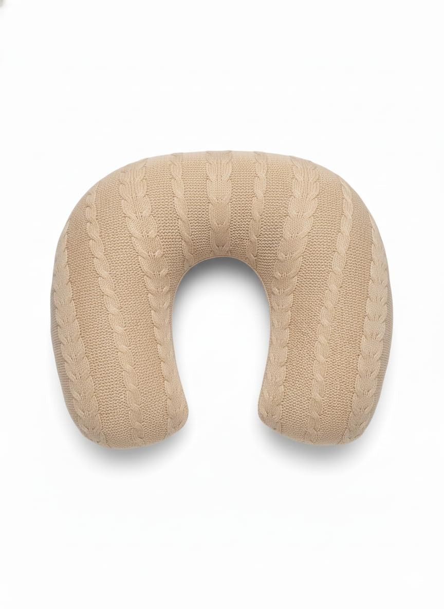 Almofada de Amamentação em Tricô Anatômica U - Conforto e Apoio Ideal para Mãe e Bebê