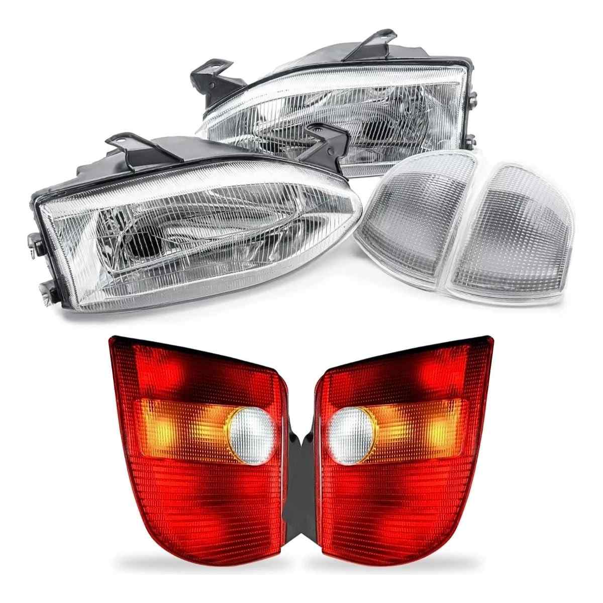 Kit Completo Faróis Palio G1 96-00 + Piscas + Lanternas Traseiras Tricolor: Renove Seu Carro!