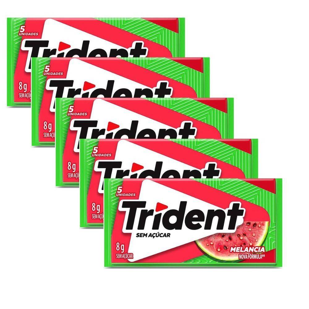 Trident Melancia: Kit com 5 Chicletes Sem Açúcar