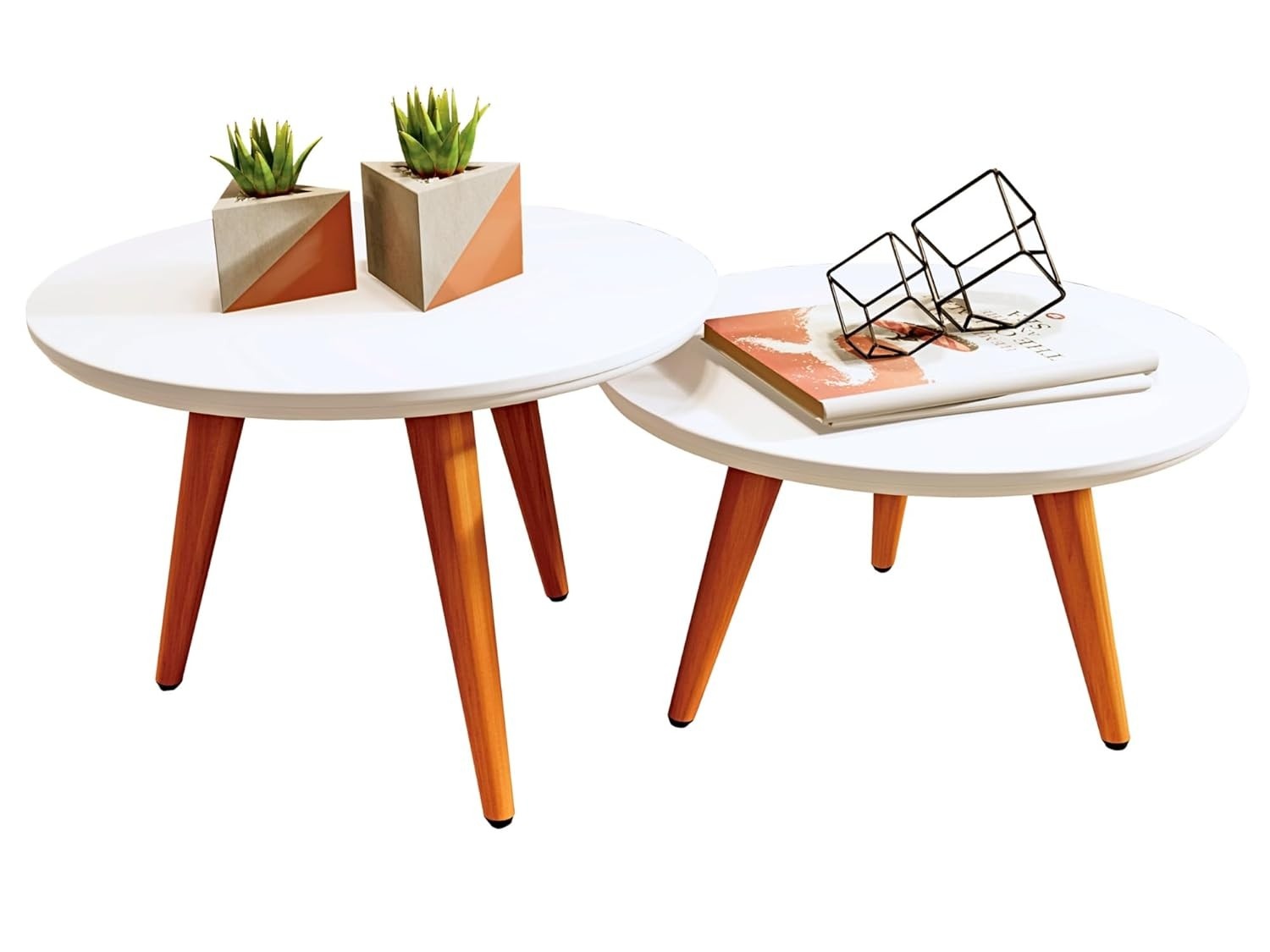 Mesa de Centro Redonda Tripé Retro - Design Moderno e Funcionalidade para sua Sala