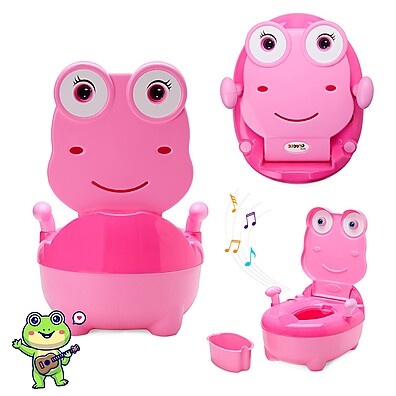 Troninho Infantil Musical Sapinho Rosa – Aprender a Usar o Vaso Sanitário Nunca Foi Tão Divertido!