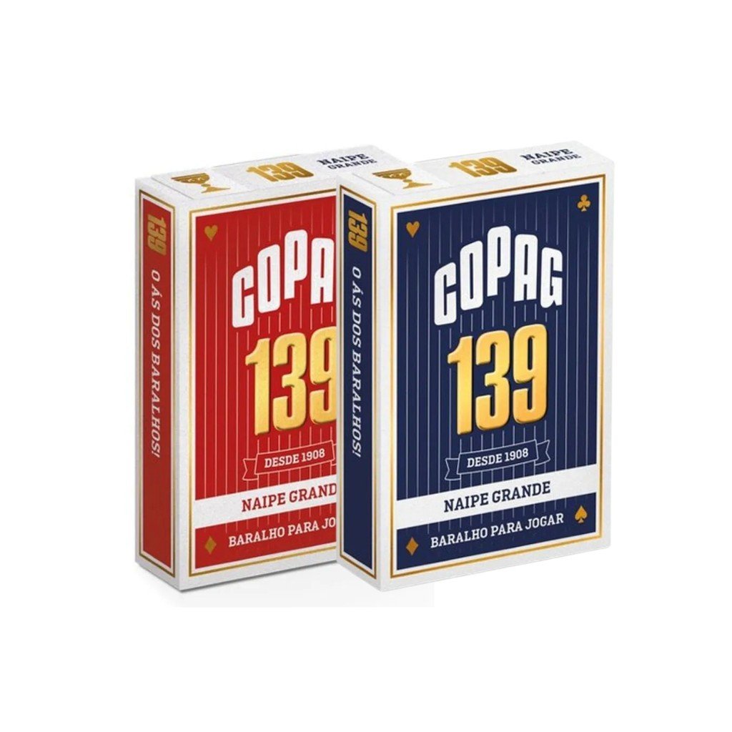 Truco Copag 139: Kit 2 Baralhos Azul e Vermelho
