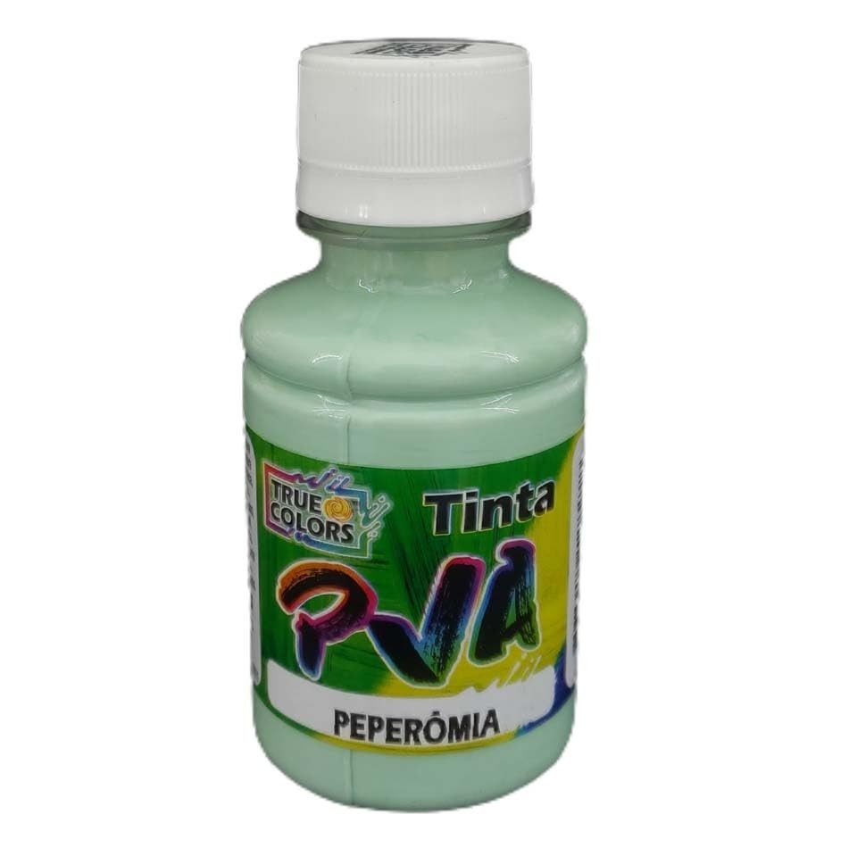 Tinta PVA 100 ml True Colors Tons de Azul e Verde | VERDINHO PEPERÔMIA 6125 - Secagem Rápida e Não Tóxica