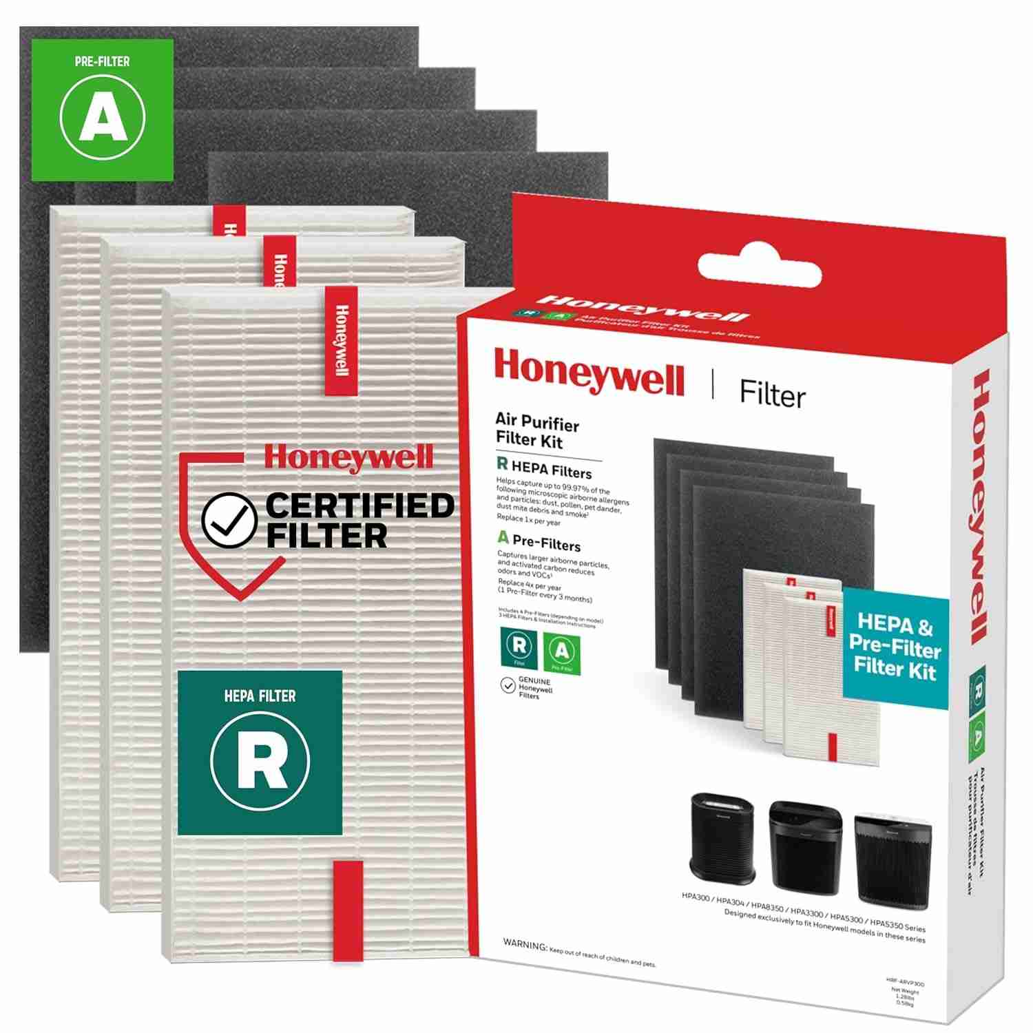 Filtros Honeywell True HEPA Combo Pack para Purificadores HPA300 - Melhore a Qualidade do Ar da Sua Casa