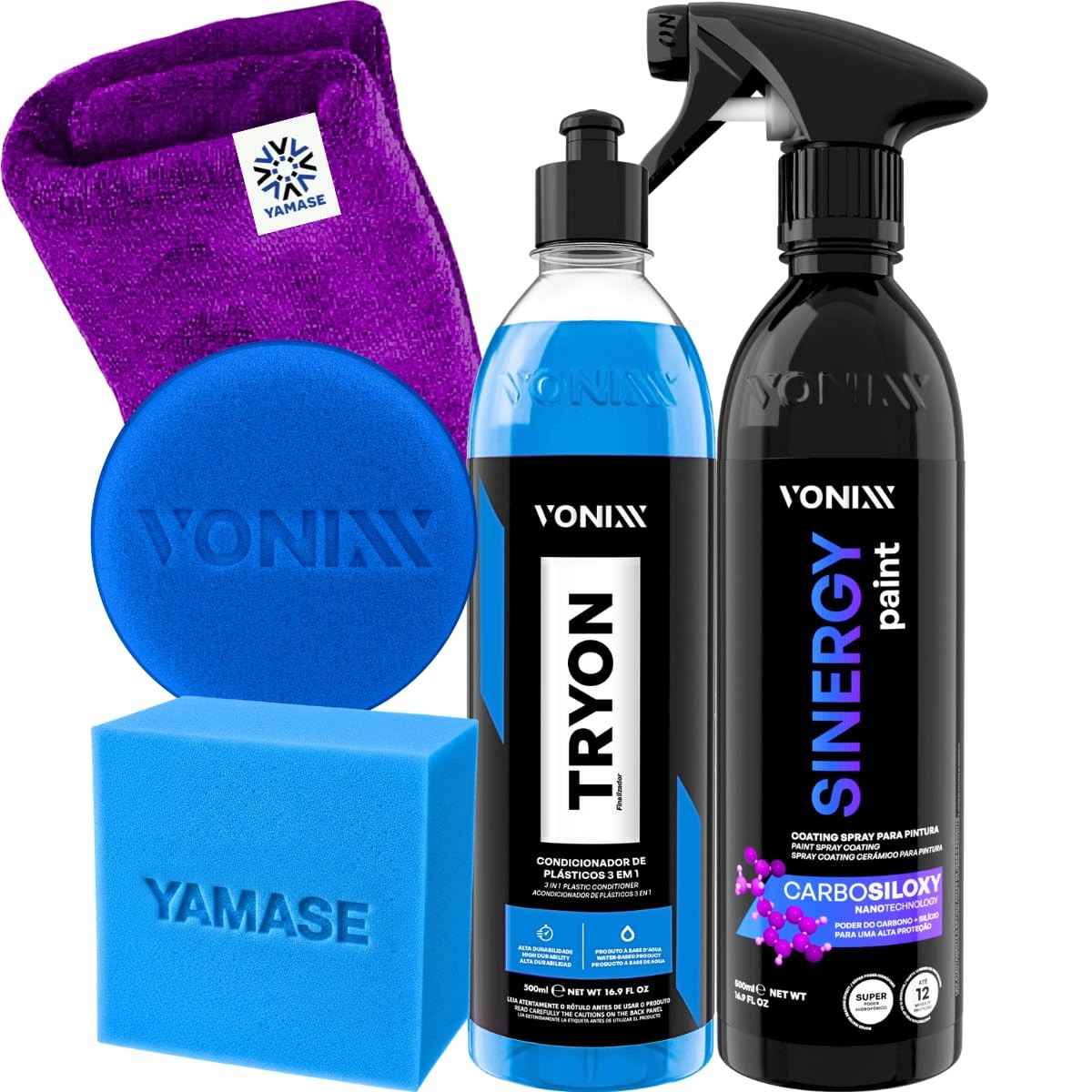 Kit Vonixx para Limpeza e Proteção Automotiva - Tryon + Sinergy Paint + Acessórios