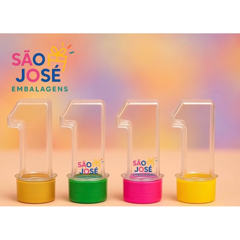 Tubete Número 1 com Tampa - 10 Unidades para Organização Perfeita