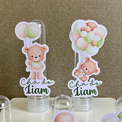 Aplique Ursinho Chá de Bebê: Decore Tubetes!