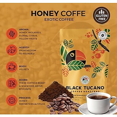 Café Black Tucano Honey Grãos 250g: Sabor Exclusivo