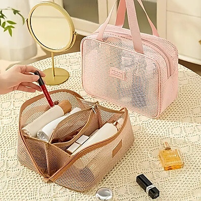 Bolsa de Maquiagem Transparente: Organize e Leve Tudo!