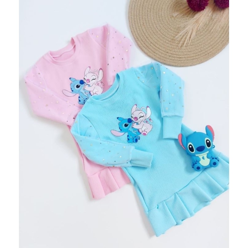 Vestido Lilo & Stitch para Meninas: Moda Inverno com Estrelas e Tule