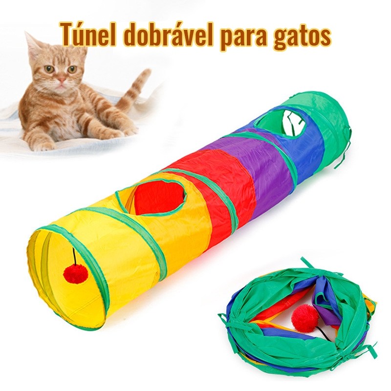 Túnel Labirinto para Gatos: Diversão Colorida e Segura