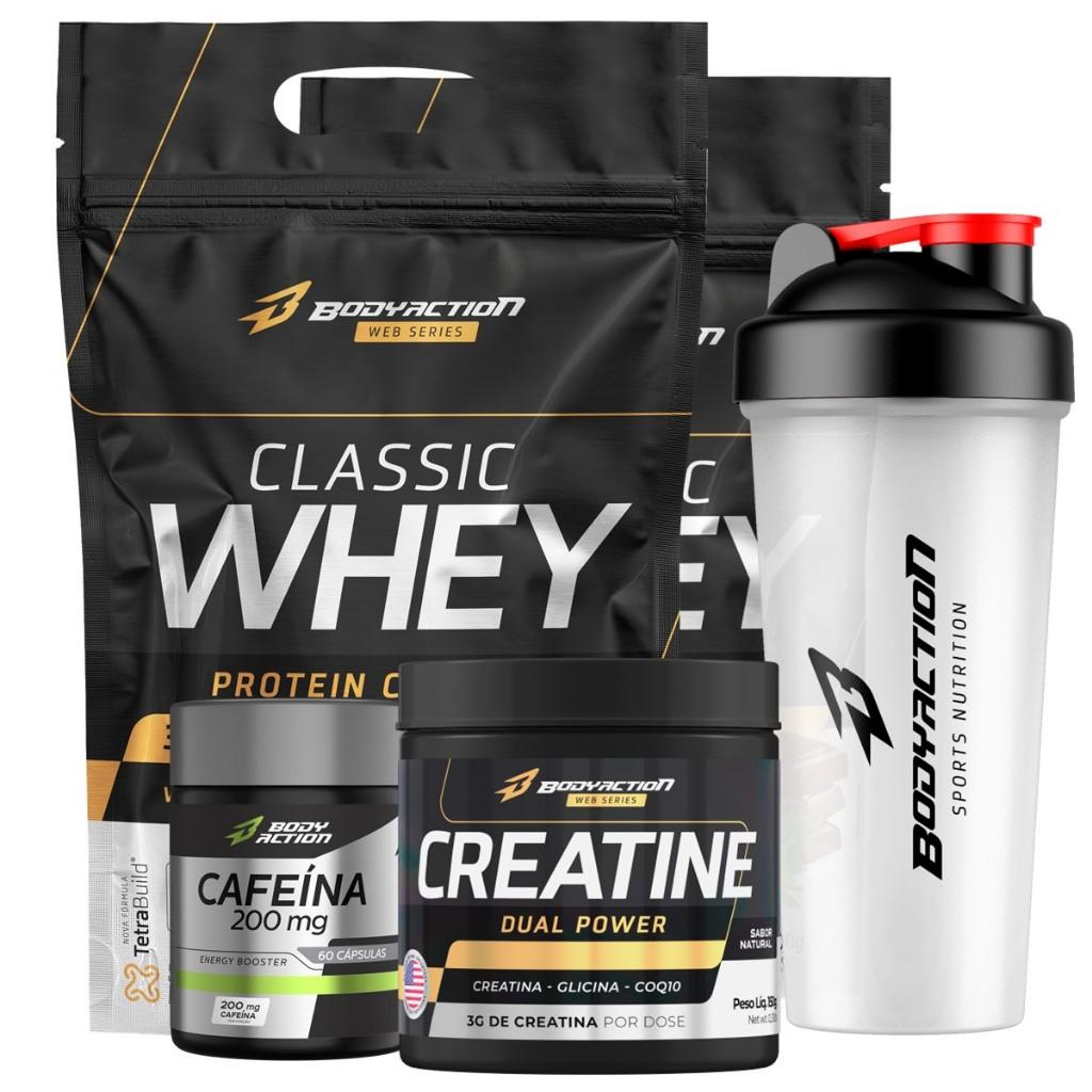Turbine Seus Resultados: Kit Whey + Creatina + Cafeína