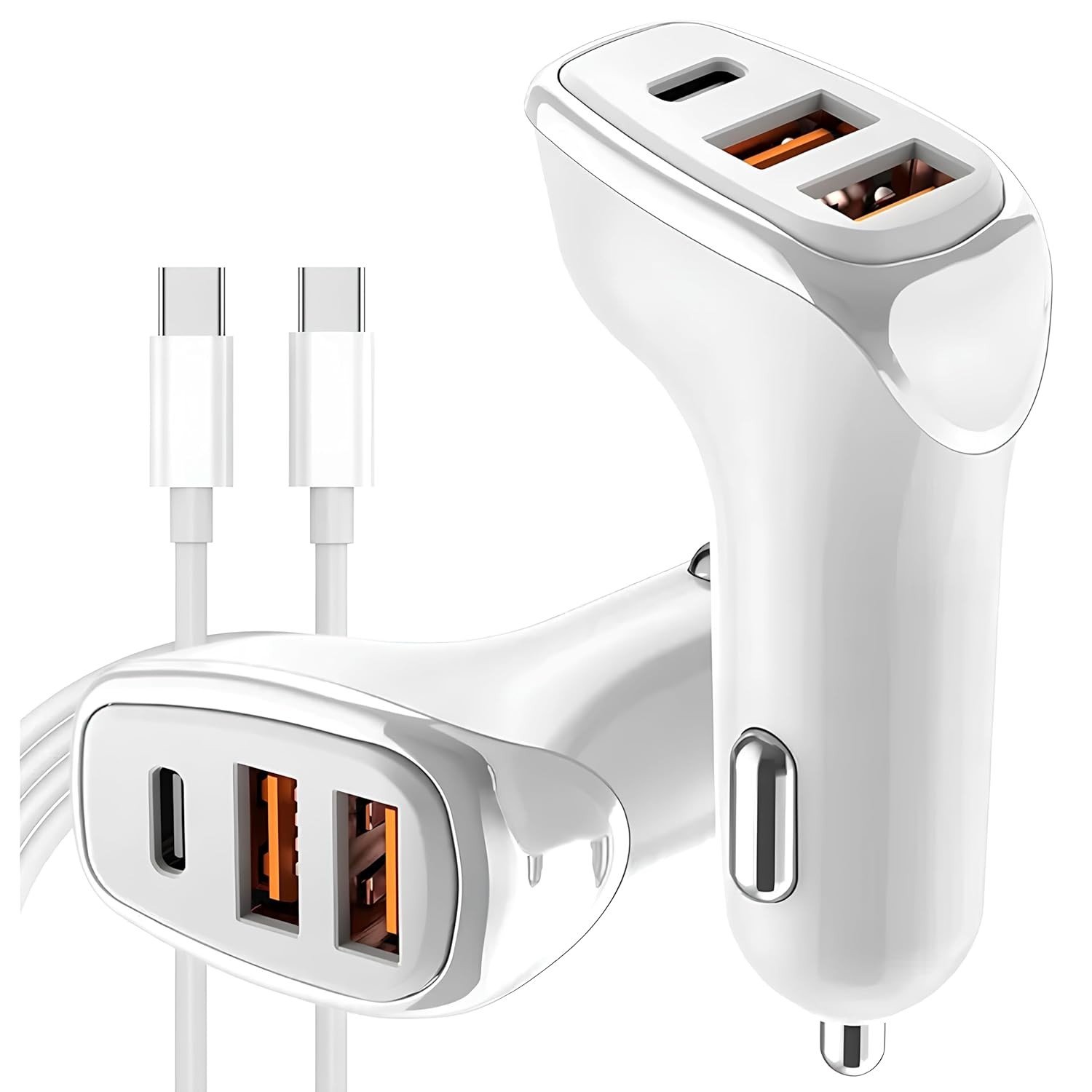 Carregador Veicular Turbo 38W 3 Portas USB-C/Lightning - Carga Rápida PD/QC 3A para iPhone 15/16 e Androids - Homologado ANATEL