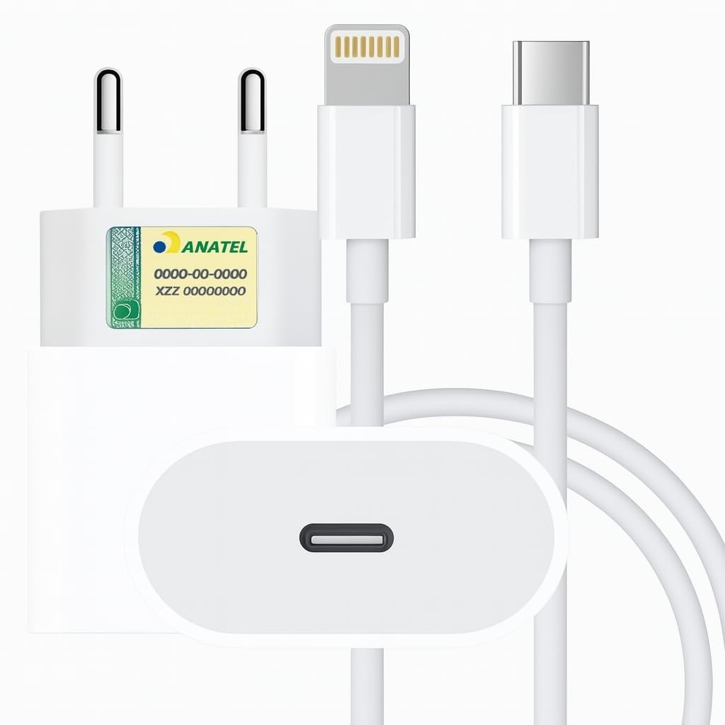 Kit Carregador Turbo Premium® USB-C: Carga Rápida e Segura para iPhone X ao 14