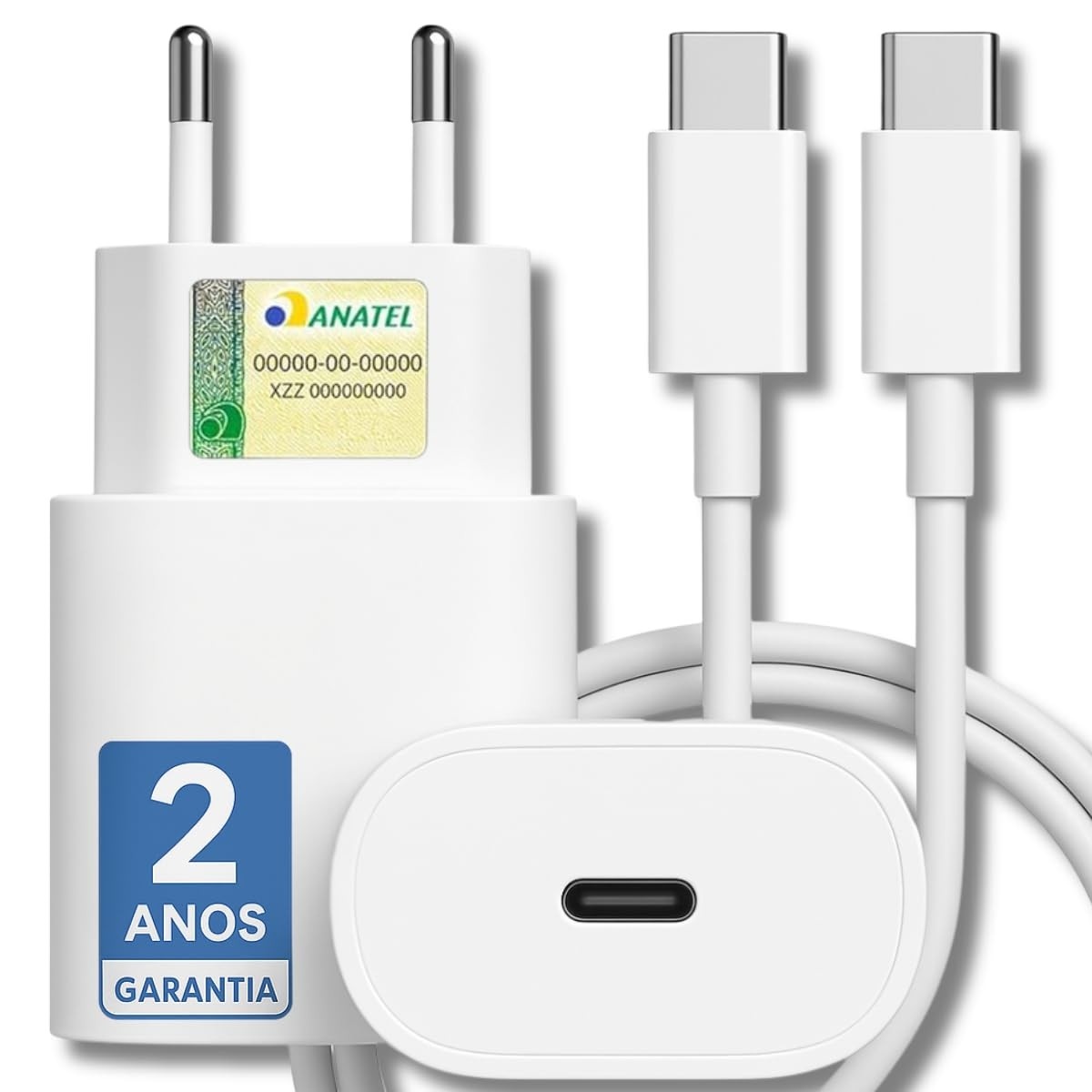Carregador Turbo 25W USB-C para iPhone 16/15 e Android: Carregamento Rápido e Seguro