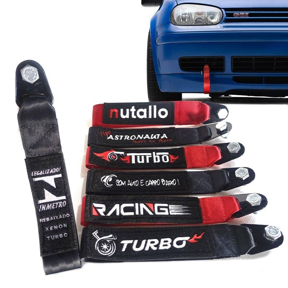 Tow Strap Fita Alça de Reboque Universal Esportiva Tuning - Turbo Vermelho