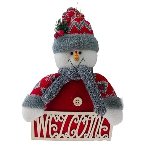Tuut Boneco de Neve com Plaquinha Welcome 25cm – Decoração Natalina Encantadora