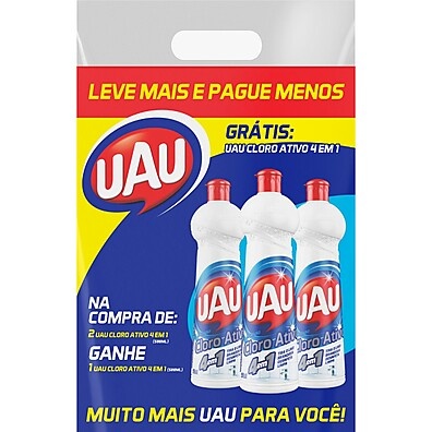 UAU Cloro Ativo: Limpeza Poderosa 4 em 1