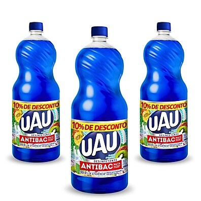 UAU Desinfetante: Kit 3x2L Flor e Frescor