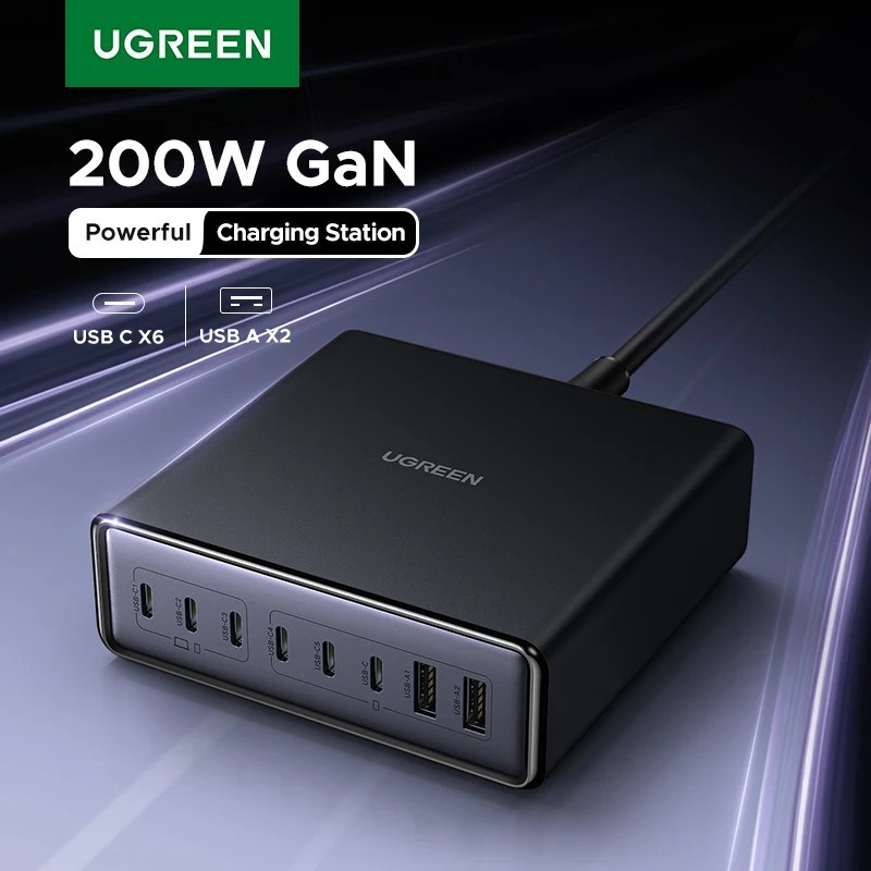 UGREEN 200W: Carregador GaN 8 em 1